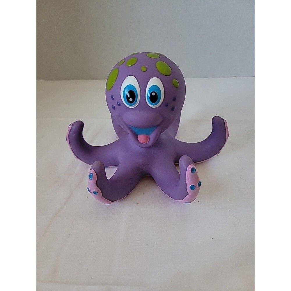 Nuby Purple Octopus Hoopla Floating Interactive Bath Toy - No Tossing Rings